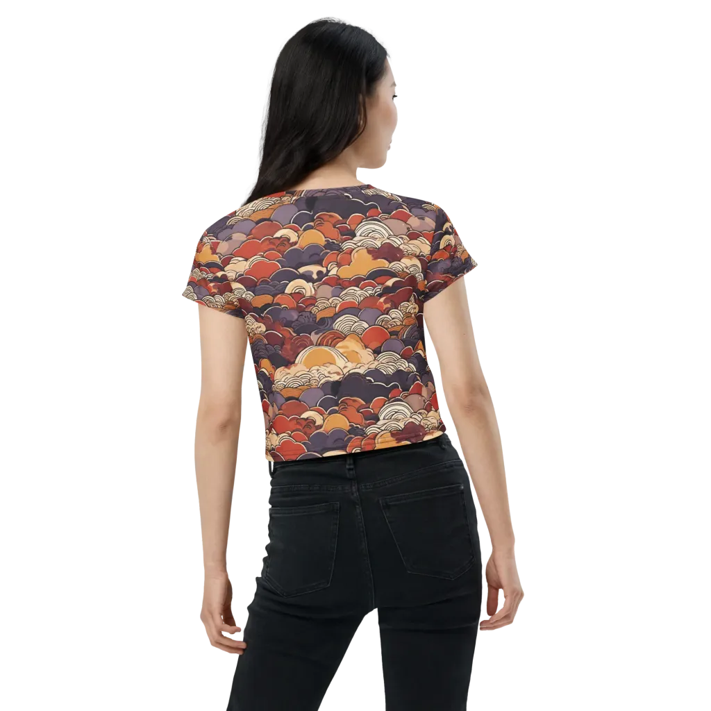 Autumn Wavecrest on Crop Tee — Back
