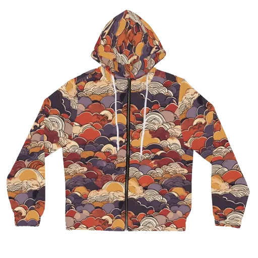 Autumn Wavecrest on a Women's Full-Zip Hoodie