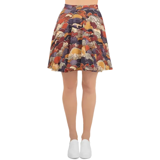 Autumn Wavecrest on a Skater Skirt