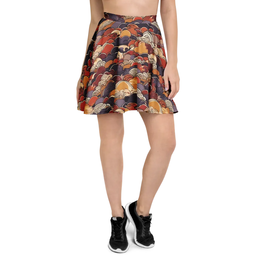Autumn Wavecrest on Skater Skirt — Front