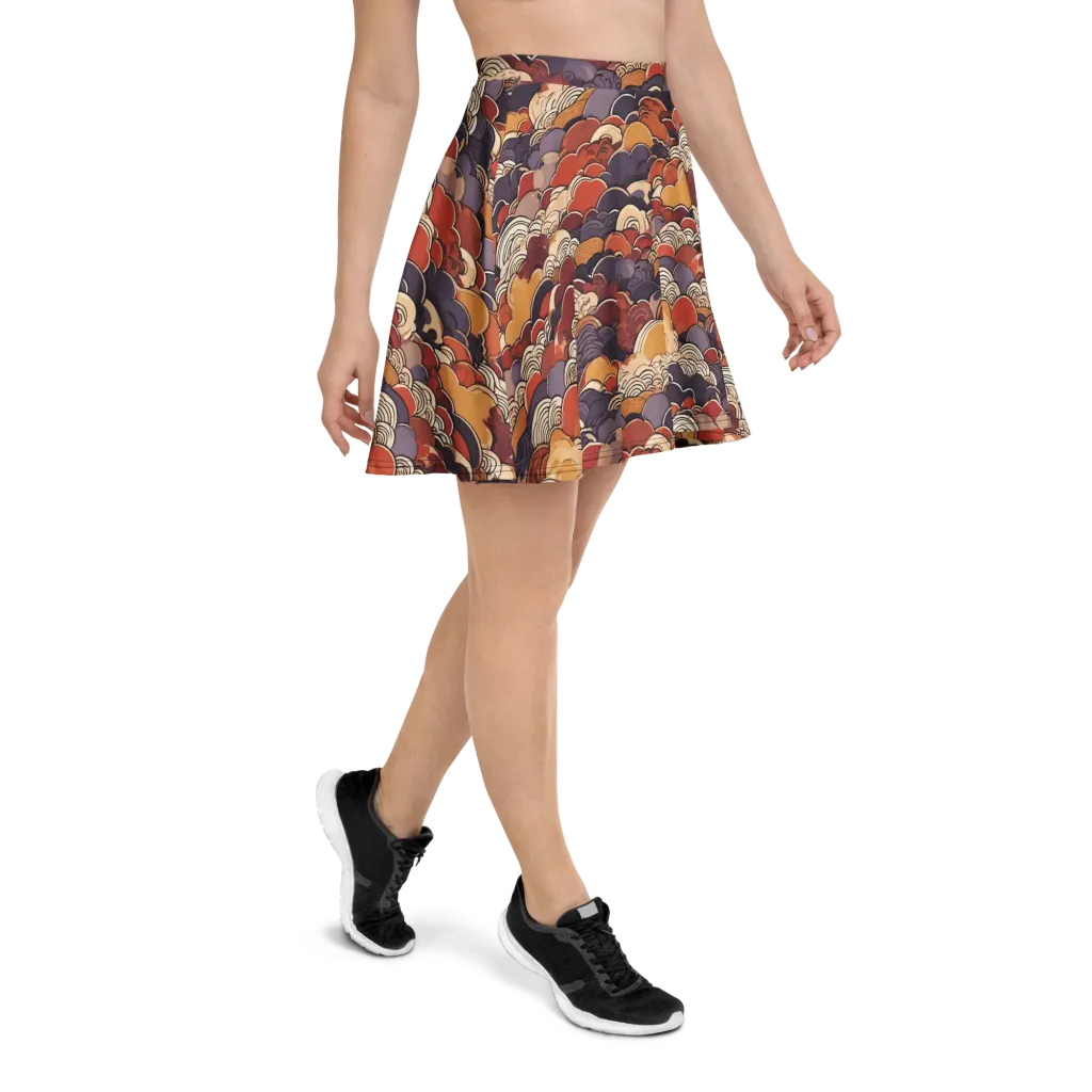 Autumn Wavecrest on Skater Skirt — Right
