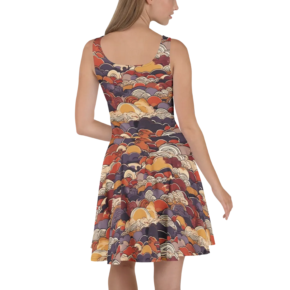 Autumn Wavecrest on Skater Dress — Back