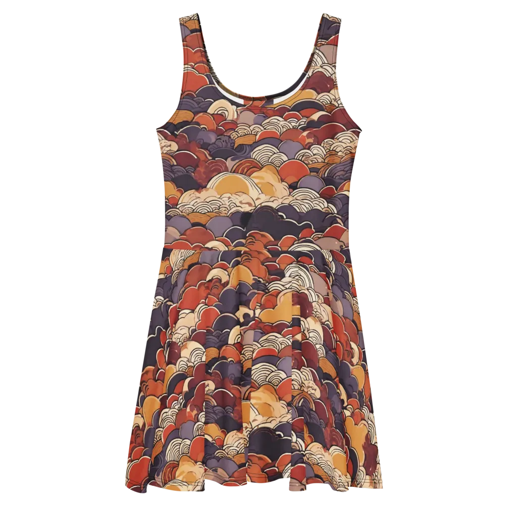 Autumn Wavecrest on Skater Dress — Front