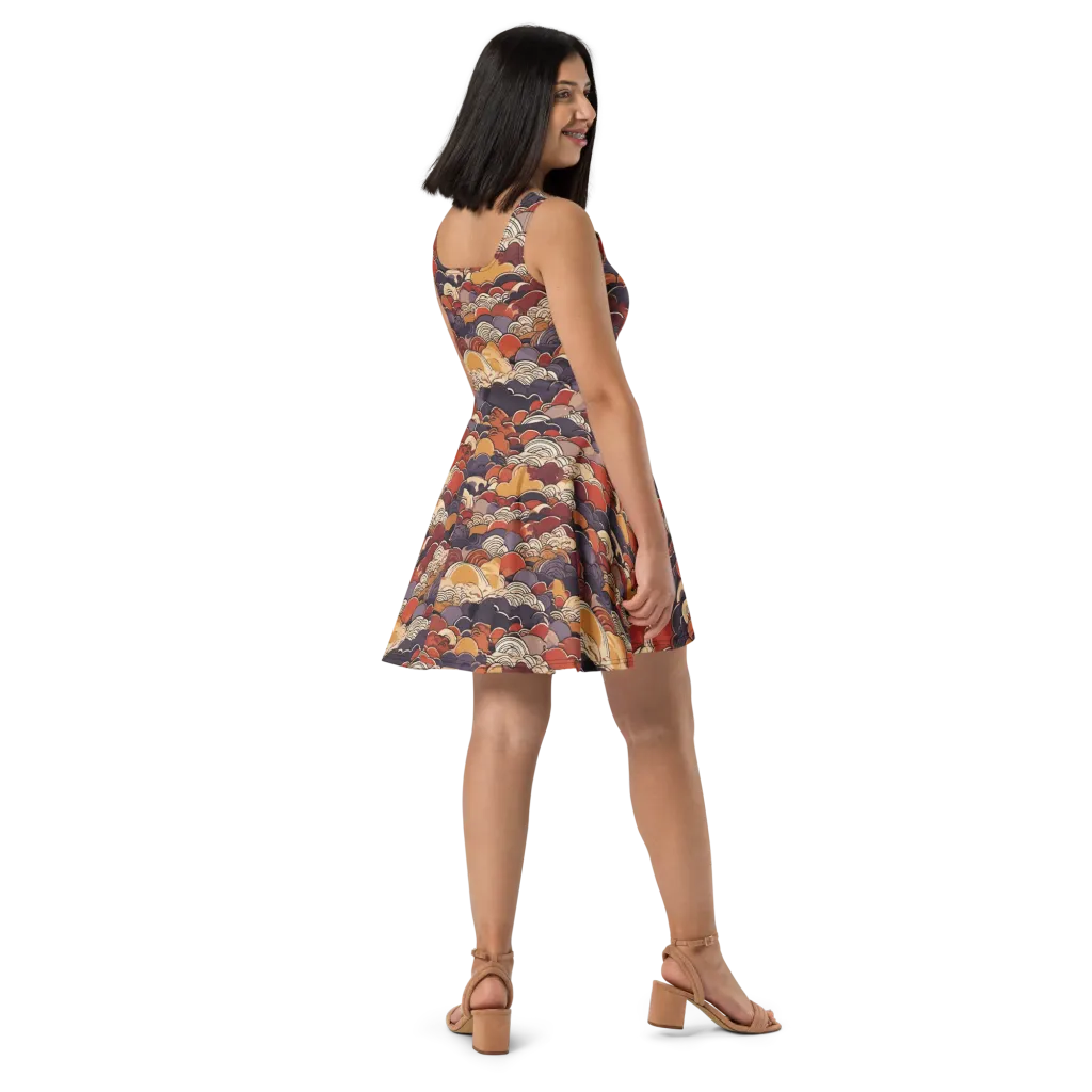 Autumn Wavecrest on Skater Dress — Right