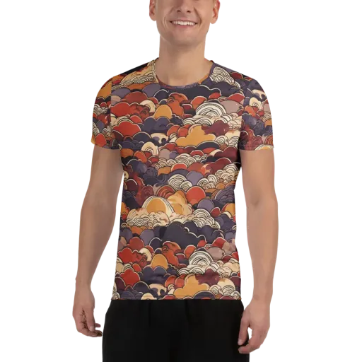 Autumn Wavecrest on a Men's Athletic T-Shirt