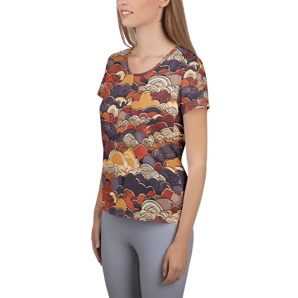 Autumn Wavecrest on Women's Athletic T-Shirt — Left