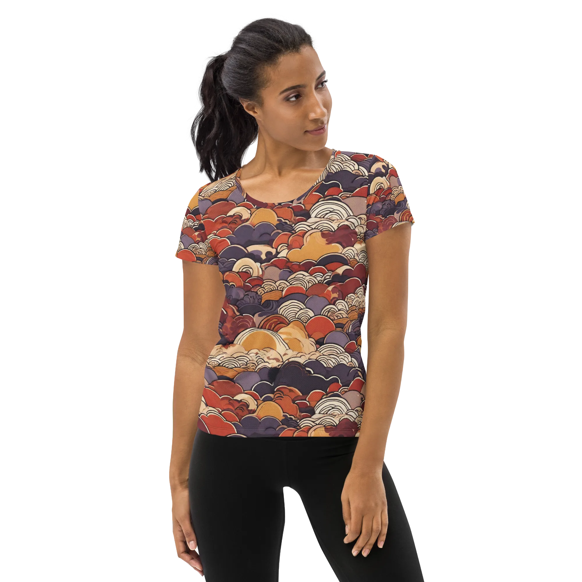 Autumn Wavecrest on Women's Athletic T-Shirt — Front