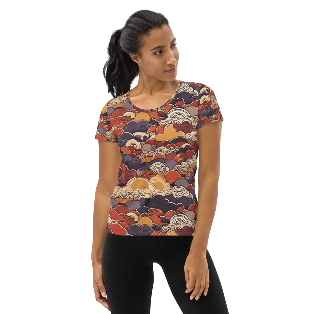 Autumn Wavecrest on Women's Athletic T-Shirt — Front
