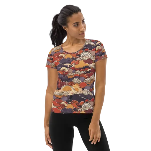 Autumn Wavecrest on a Women's Athletic T-Shirt
