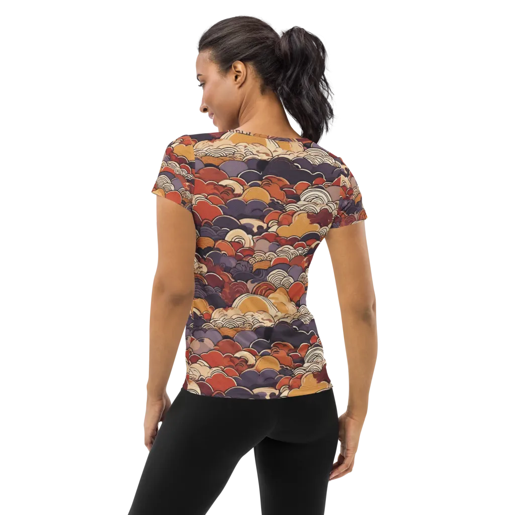 Autumn Wavecrest on Women's Athletic T-Shirt — Back