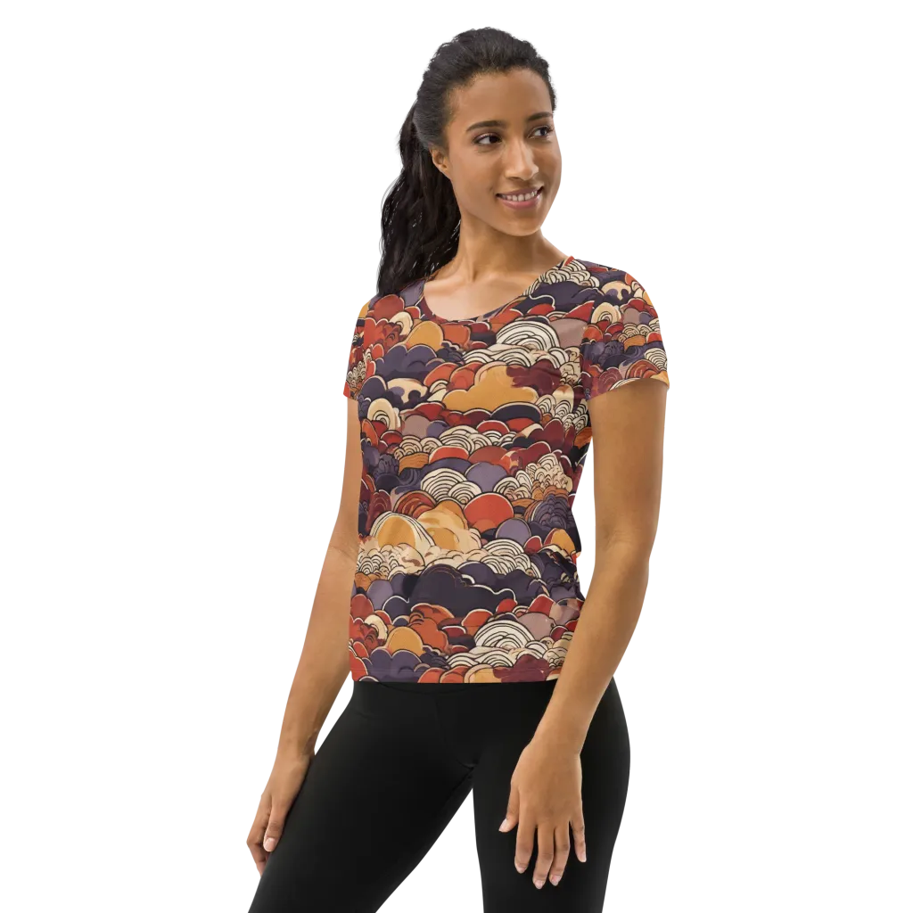 Autumn Wavecrest on Women's Athletic T-Shirt — Left