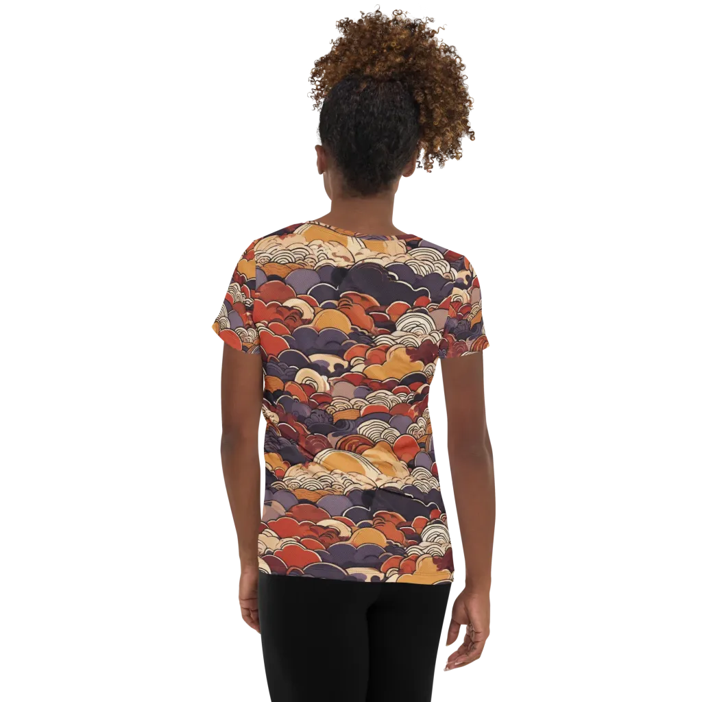 Autumn Wavecrest on Women's Athletic T-Shirt — Back