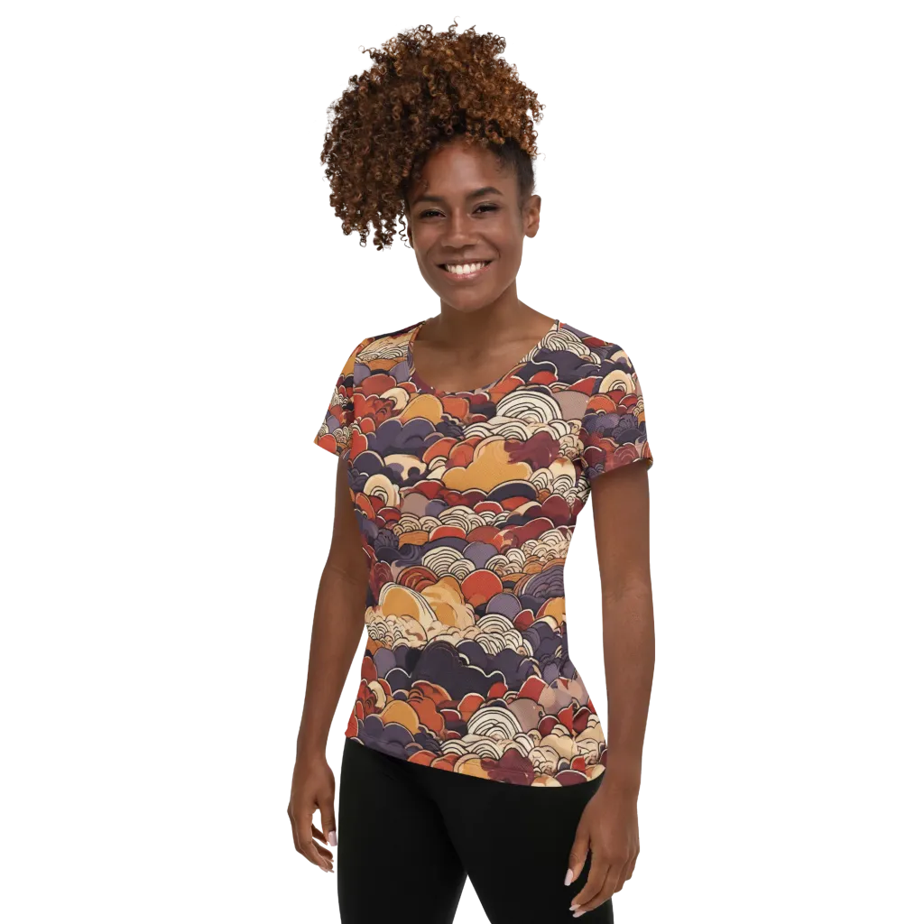 Autumn Wavecrest on Women's Athletic T-Shirt — Left