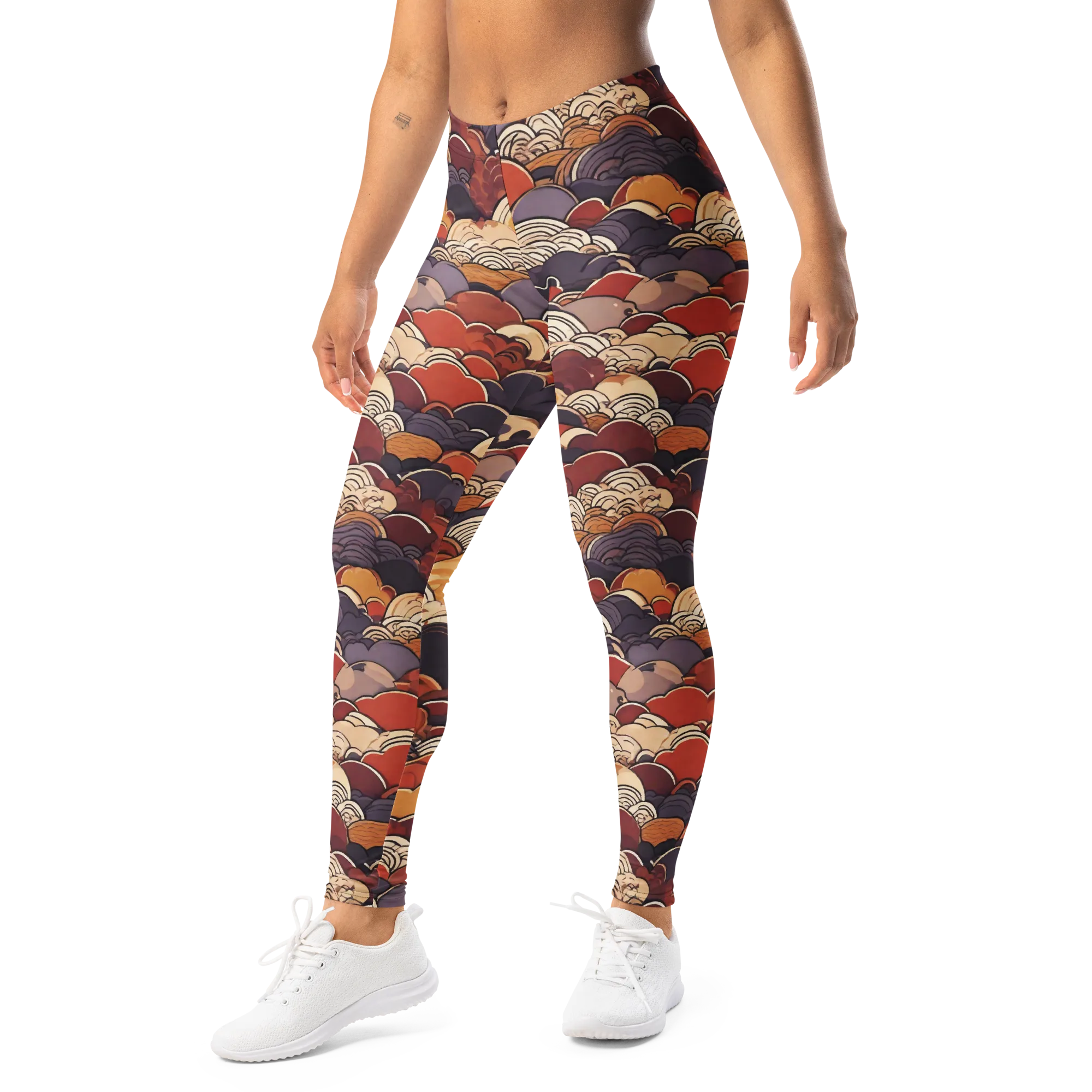 Autumn Wavecrest on Leggings — Left Front