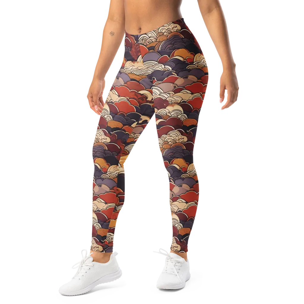 Autumn Wavecrest on Leggings — Left Front