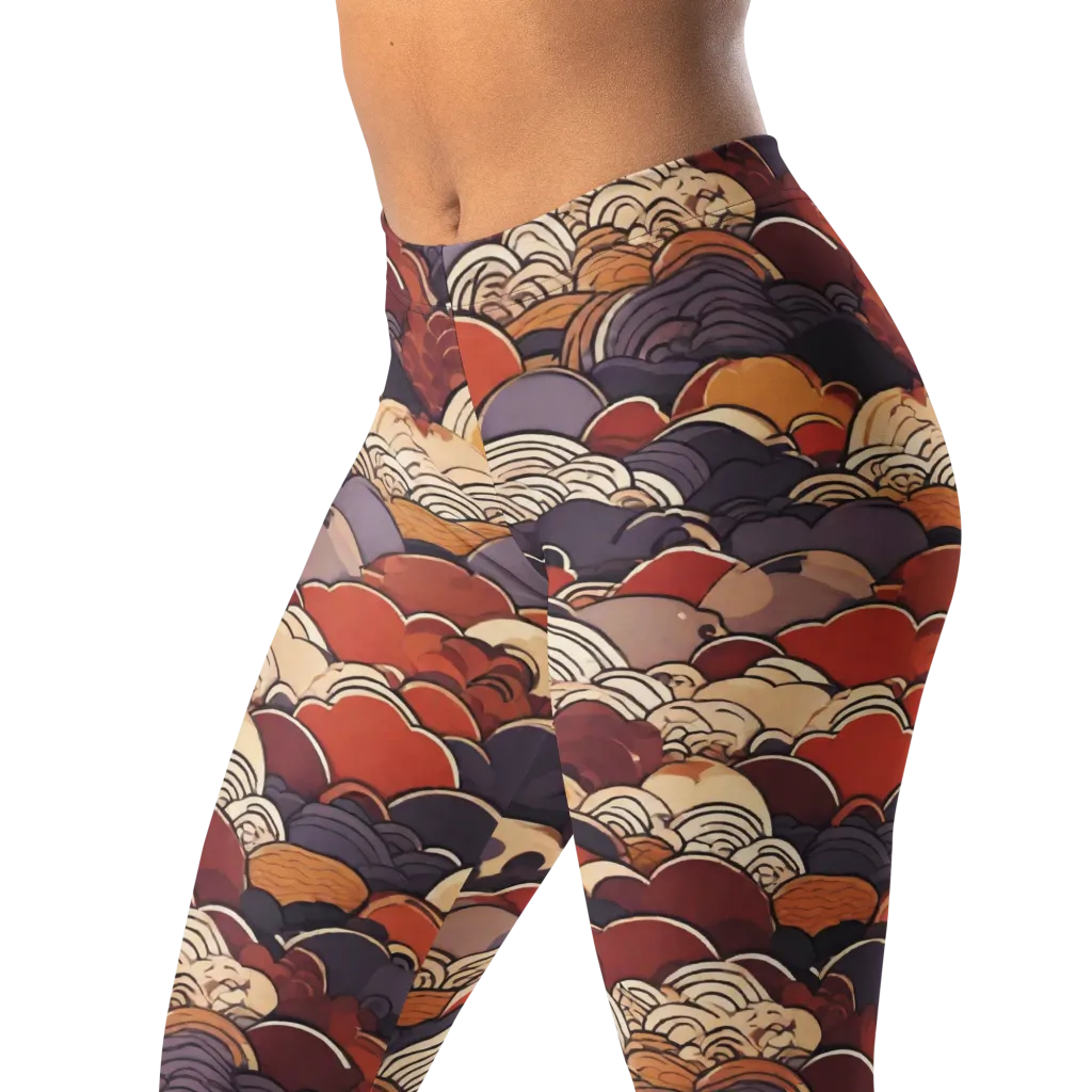 Autumn Wavecrest on Leggings — Left Front