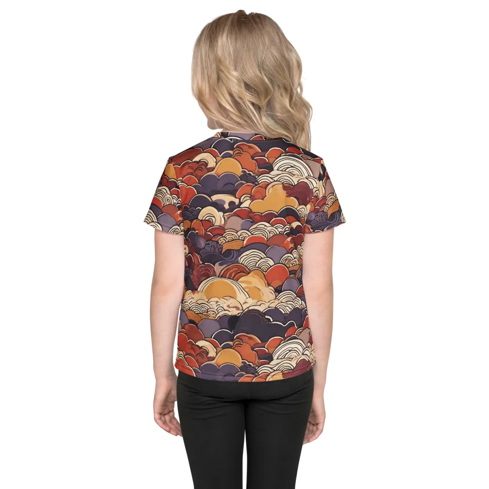 Autumn Wavecrest on Kids Crew Neck T-Shirt — Back