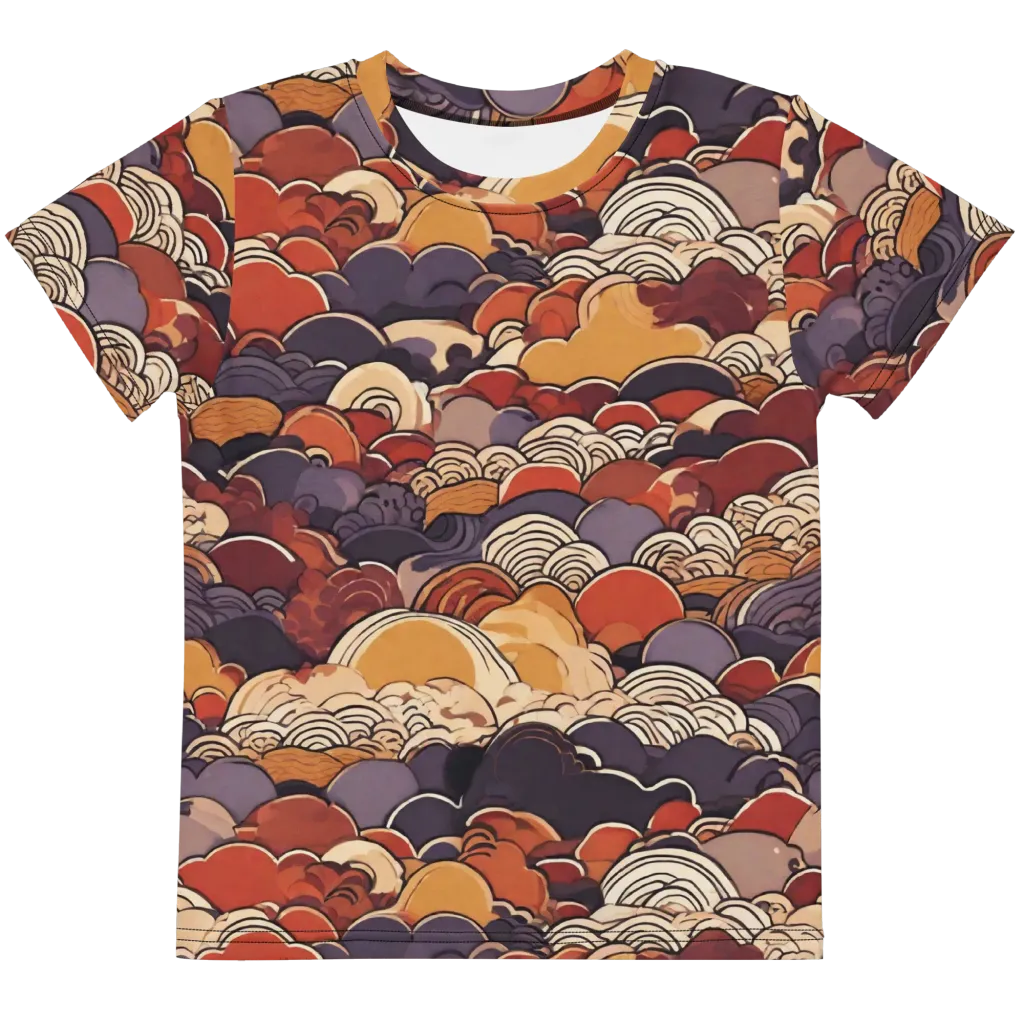 Autumn Wavecrest on Kids Crew Neck T-Shirt — Front