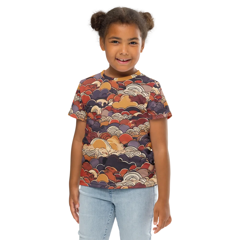 Autumn Wavecrest on Kids Crew Neck T-Shirt — Front