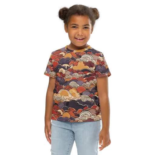 Autumn Wavecrest on a Kids Crew Neck T-Shirt