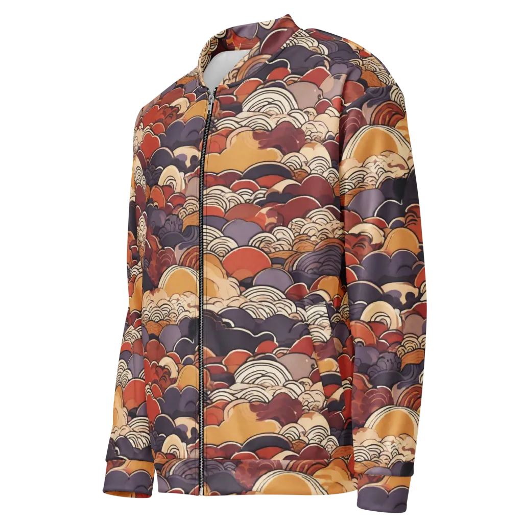 Autumn Wavecrest on Bomber Jacket — Left Front