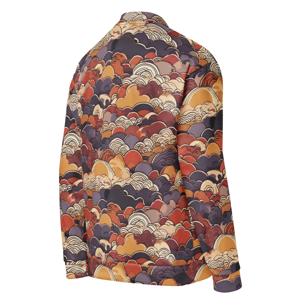 Autumn Wavecrest on Bomber Jacket — Right Back
