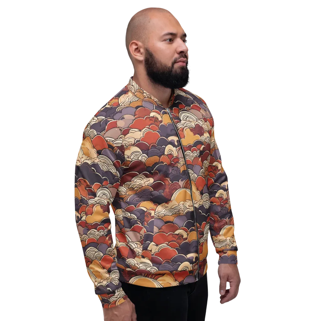 Autumn Wavecrest on Bomber Jacket — Right