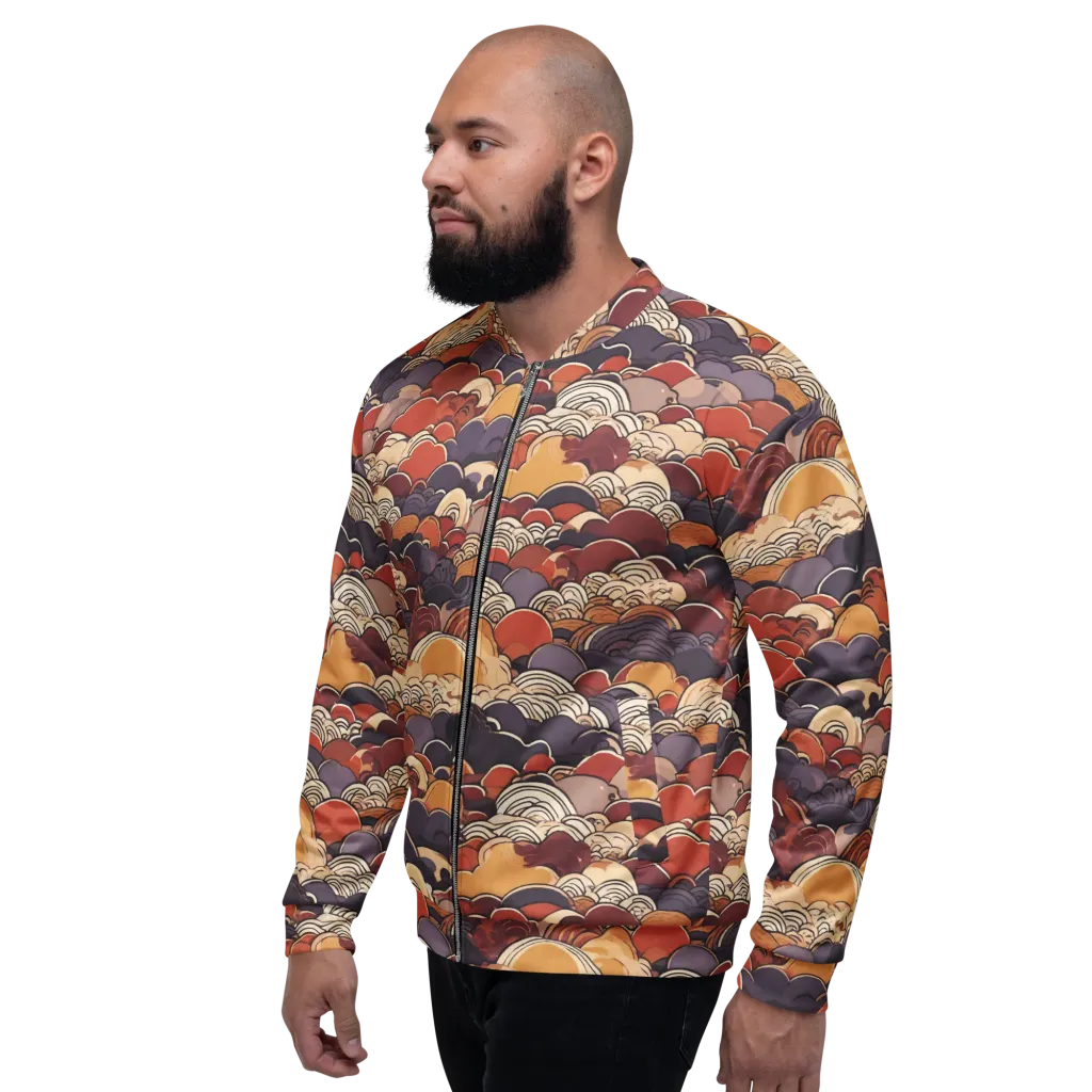 Autumn Wavecrest on Bomber Jacket — Left