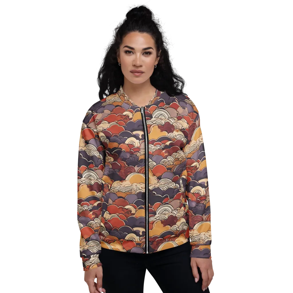 Autumn Wavecrest on Bomber Jacket — Front