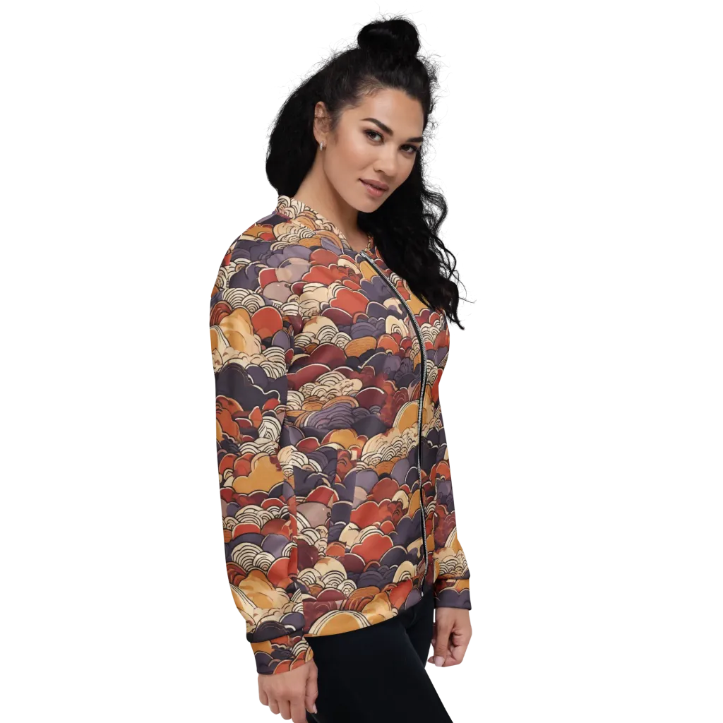 Autumn Wavecrest on Bomber Jacket — Right