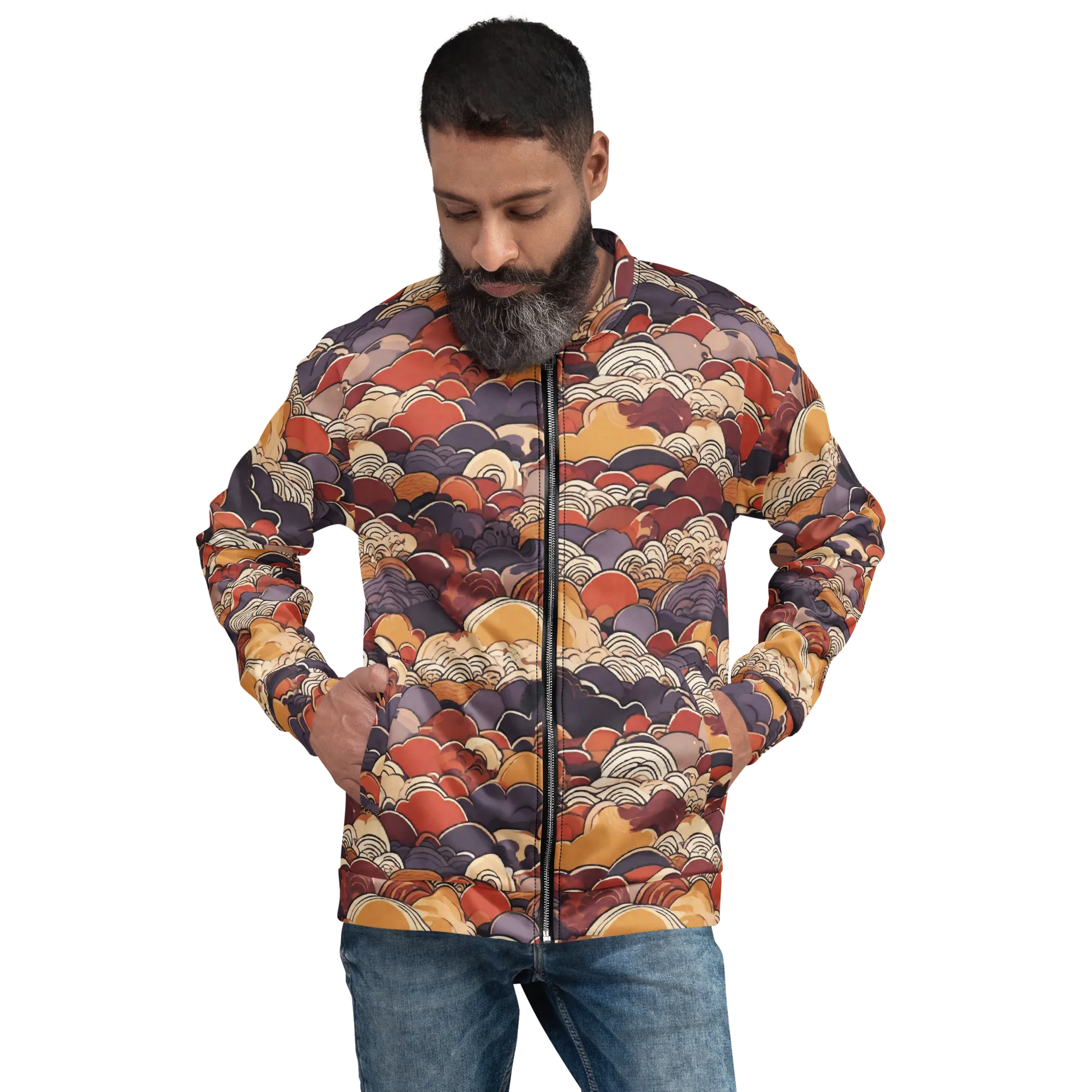 Autumn Wavecrest on Bomber Jacket — Front