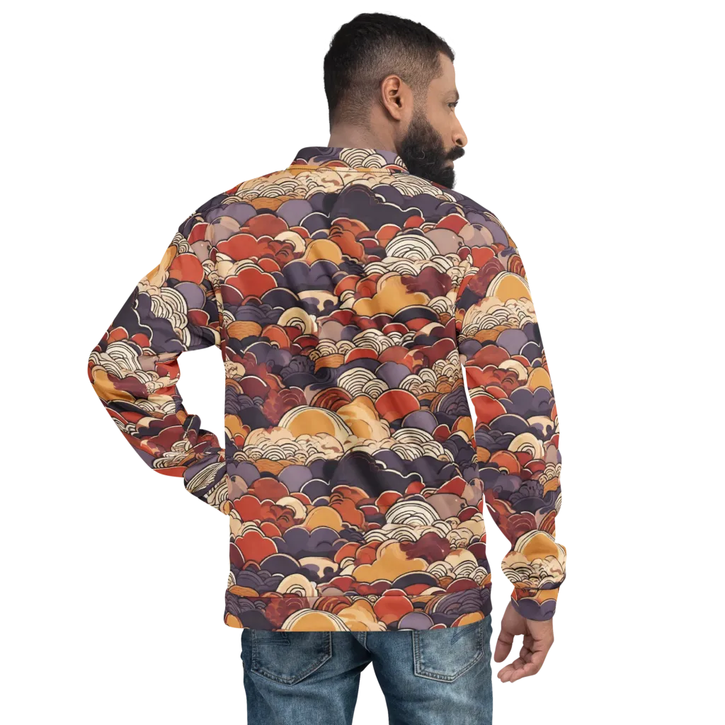 Autumn Wavecrest on Bomber Jacket — Back