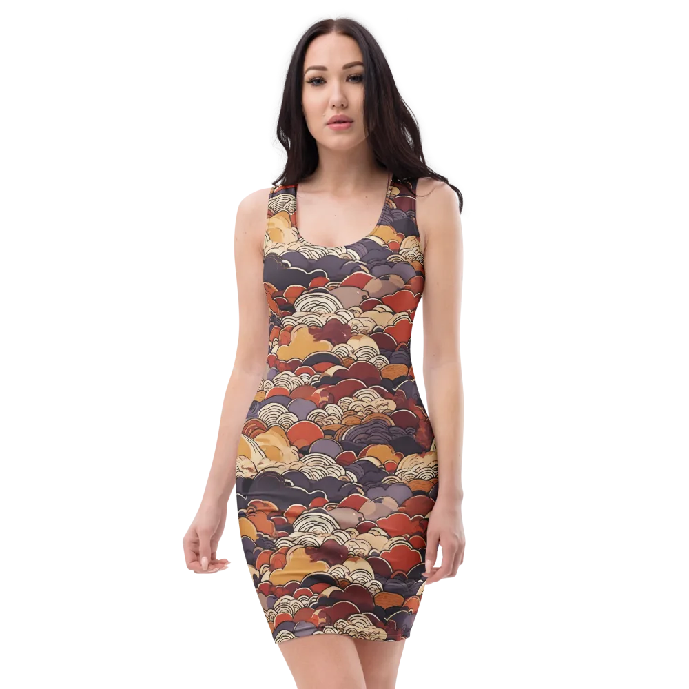 Autumn Wavecrest on Bodycon Dress — Front