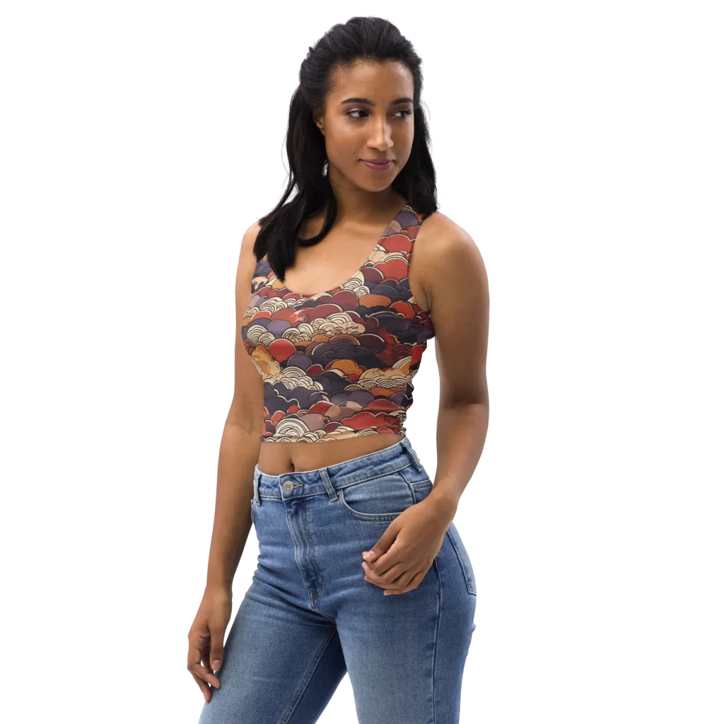 Autumn Wavecrest on Crop Top — Left Front