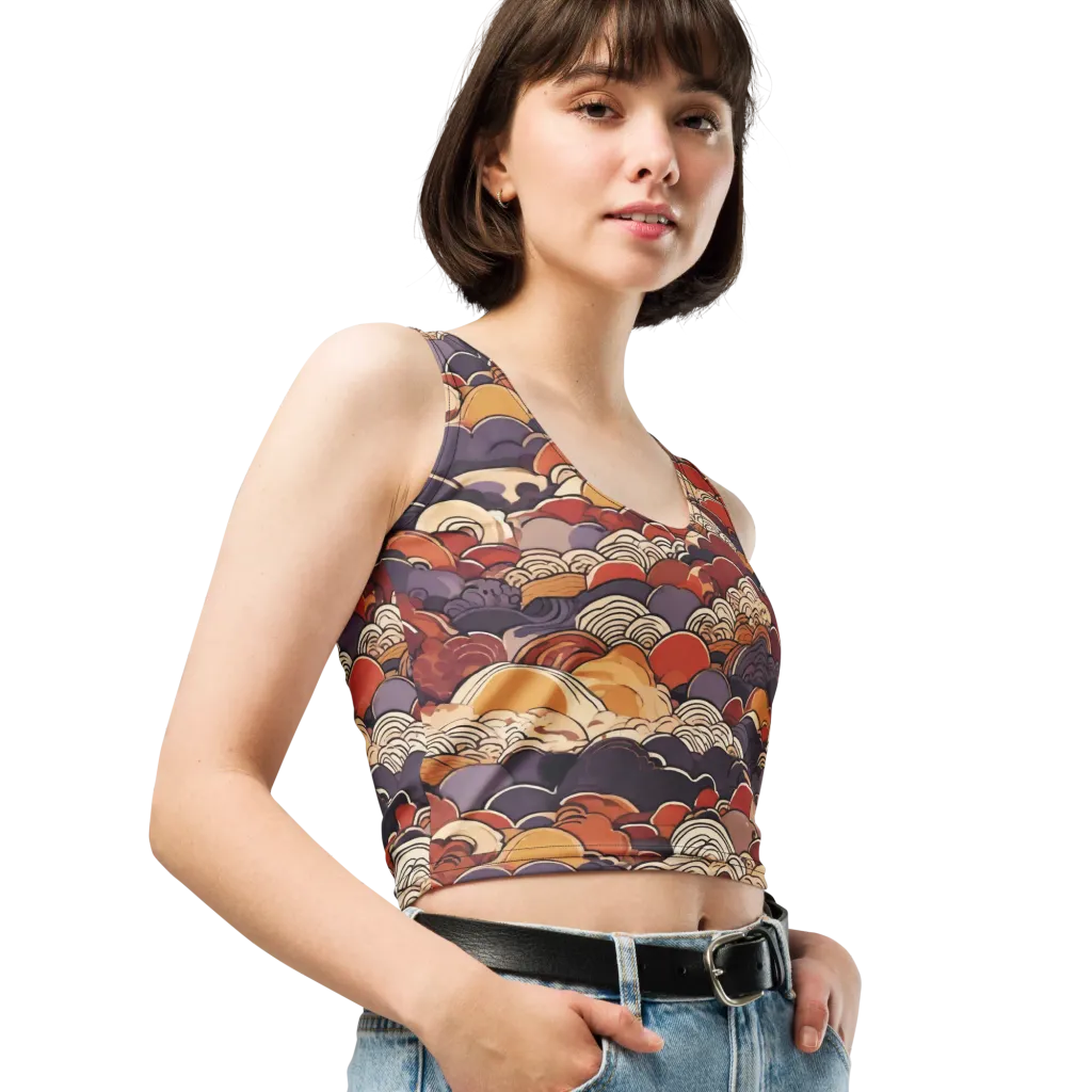 Autumn Wavecrest on Crop Top — Right Front
