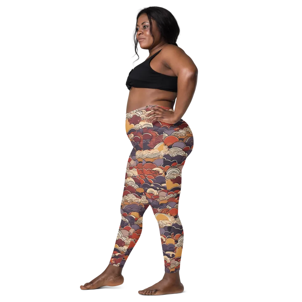 Autumn Wavecrest on Leggings with Pockets — Left