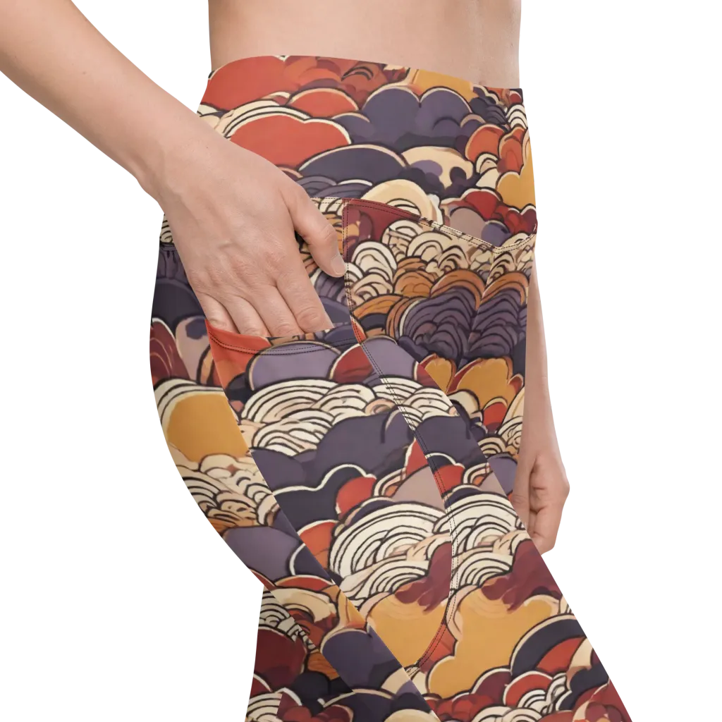 Autumn Wavecrest on Leggings with Pockets — Product details