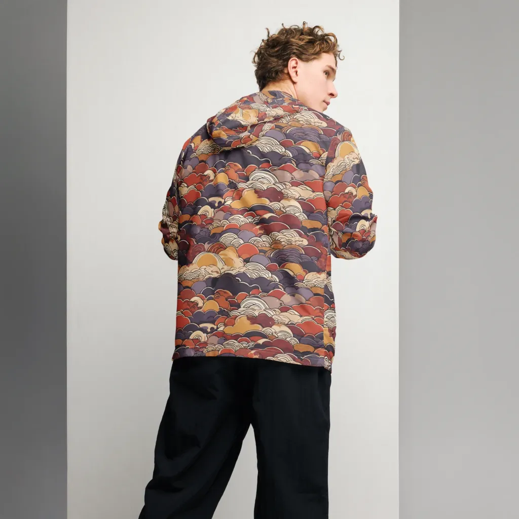 Autumn Wavecrest on Men's Windbreaker — Back