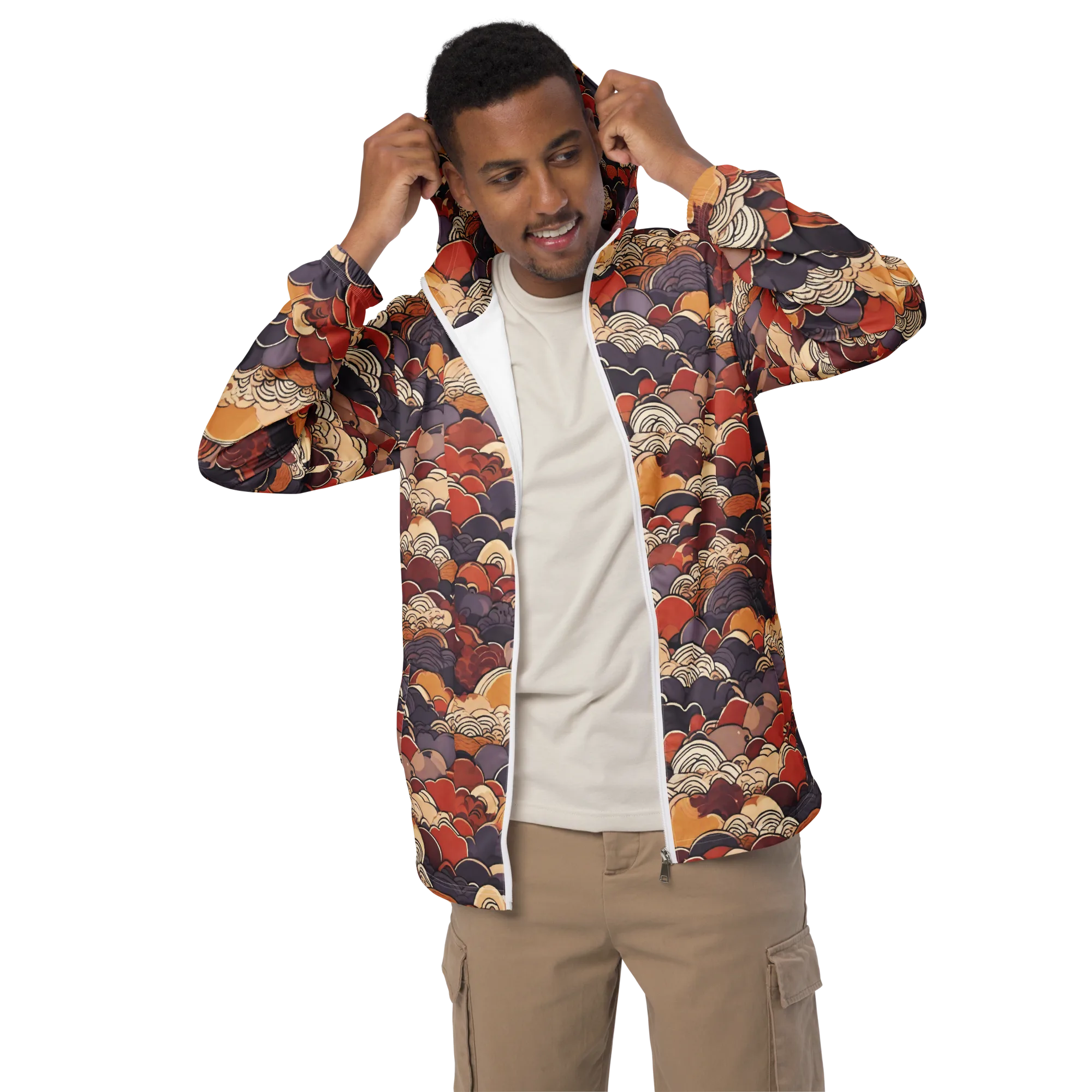 Autumn Wavecrest on Men's Windbreaker — Front