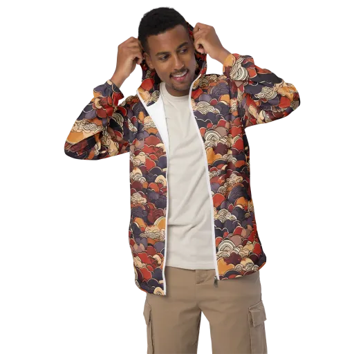 Autumn Wavecrest on a Men's Windbreaker