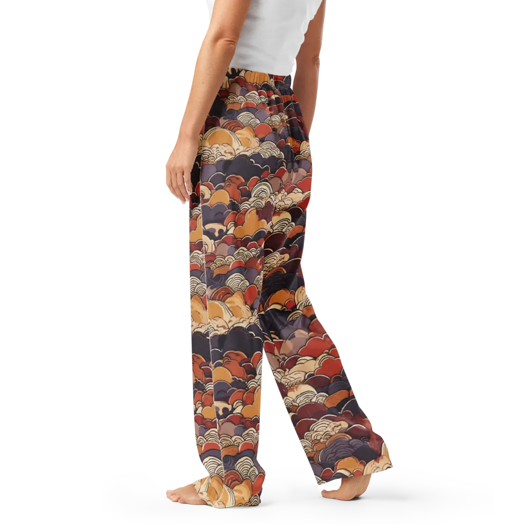 Autumn Wavecrest on Women's Pajama Pants — Left