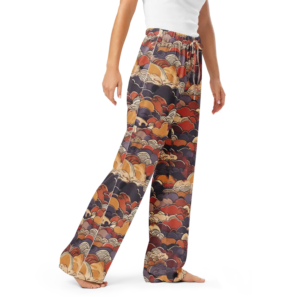 Autumn Wavecrest on Women's Pajama Pants — Right Front