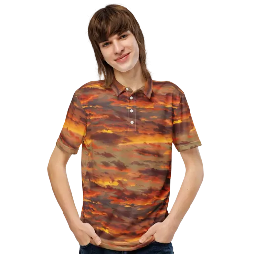 Saffron Tempest on a Men's Slim Fit Polo Shirt