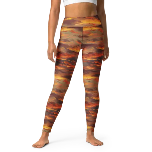 Saffron Tempest on a Yoga Leggings