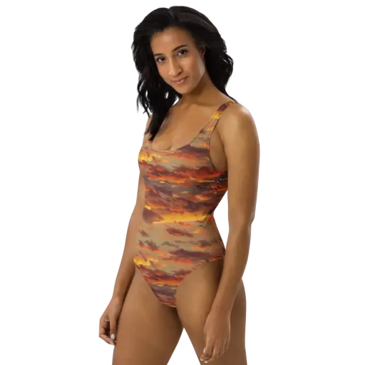 Saffron Tempest on a One-Piece Swimsuit