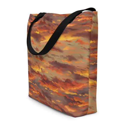 Saffron Tempest on a Large Tote Bag W/ Pocket
