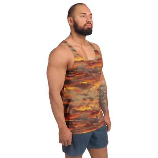 Saffron Tempest on a Men's Tank Top