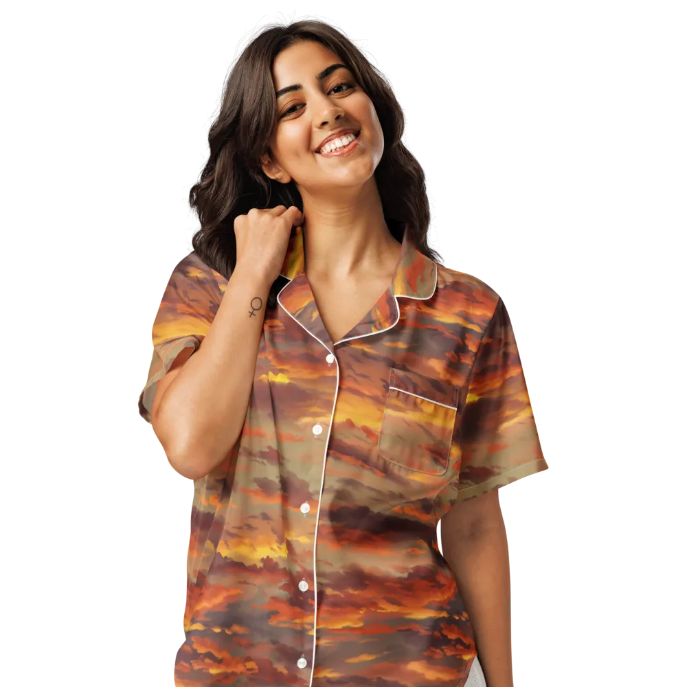 Saffron Tempest on Women's Short Sleeve Pajama Top — Front