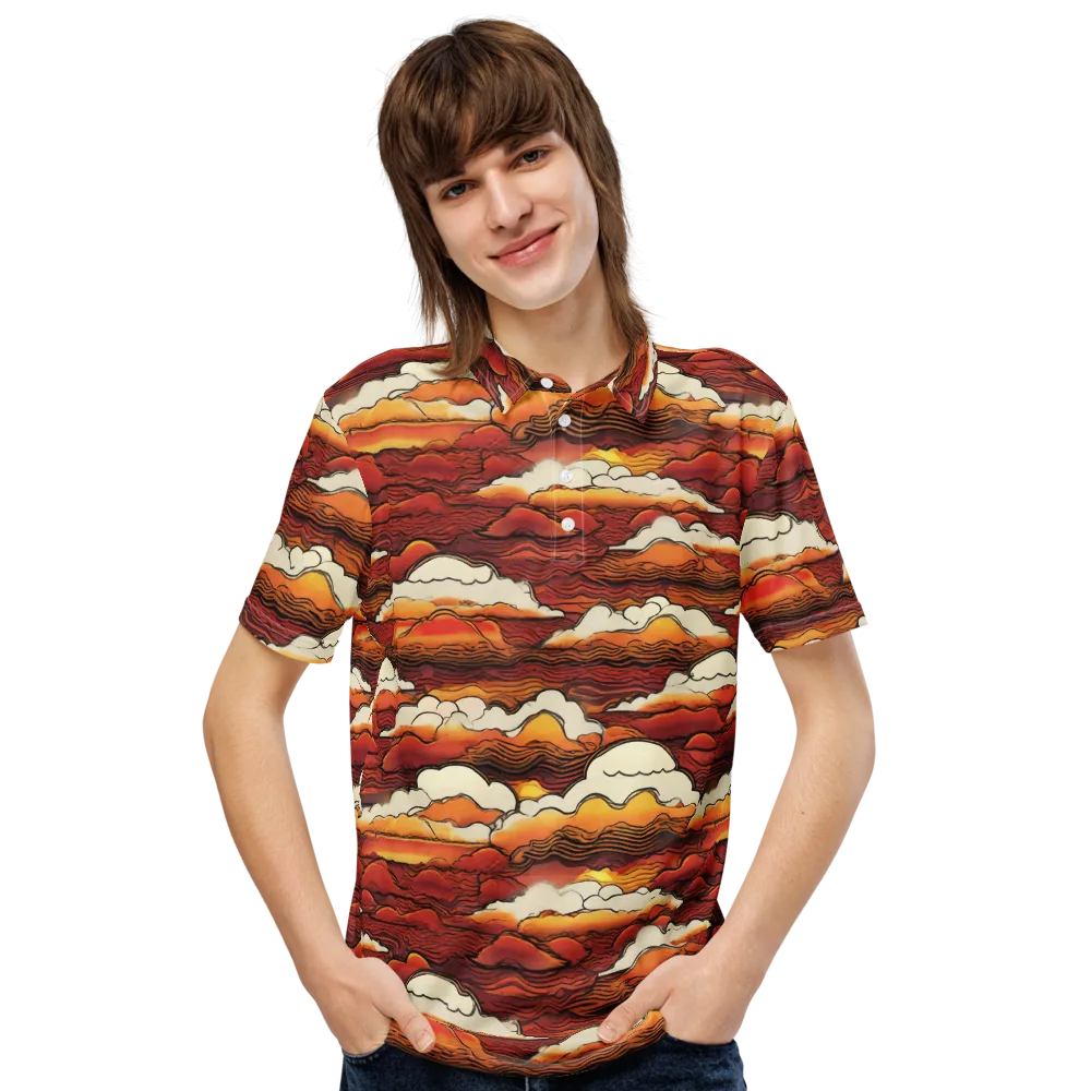Inferno Skies on Men's Slim Fit Polo Shirt — Front