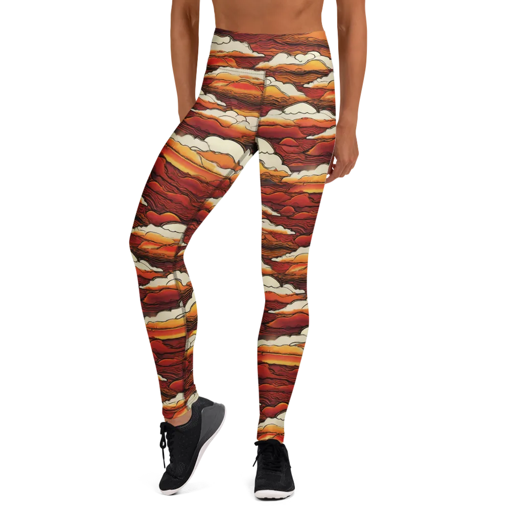Inferno Skies on Yoga Leggings — Front